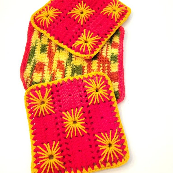 MCM Retro Crocheted Hot Pads Set of 3
