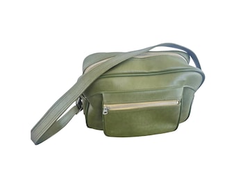 Vintage 70's American Tourister Avacado Green Mod Carry-On Overnight Shoulder Bag
