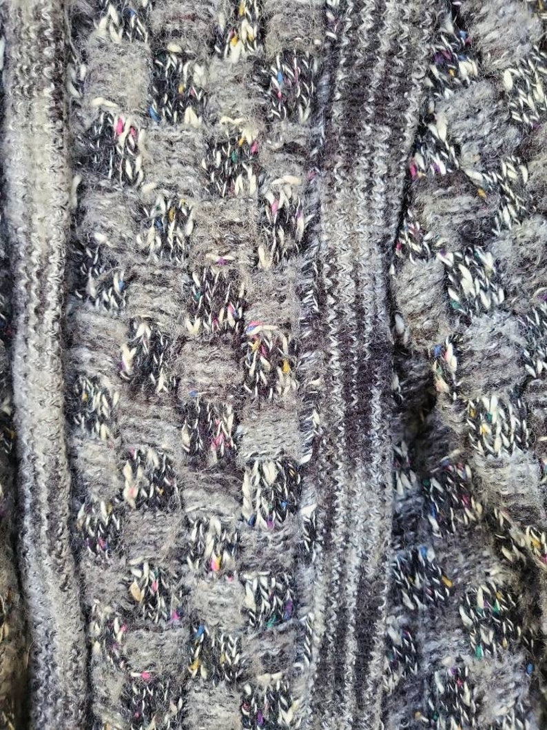 Vintage 80's Gallery Gray Fleck Knit Sweater Coat Size M/L image 8
