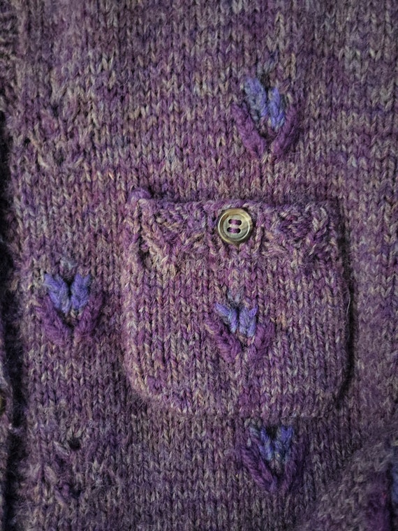 Vintage Tricots St Raphael Purple Hand Knit Wool … - image 7