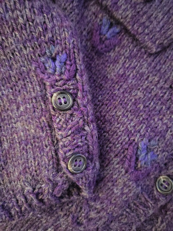 Vintage Tricots St Raphael Purple Hand Knit Wool … - image 6