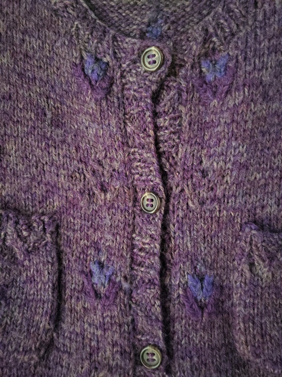 Vintage Tricots St Raphael Purple Hand Knit Wool … - image 4