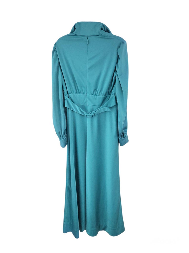 Vintage Mod Peacock Teal Green Long Maxi Gown / M / Hostess - Etsy