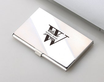 Personalized Metal Business Card Box, Customized Stainless Steel Business Card Box, Gift For Dad, Business Gift