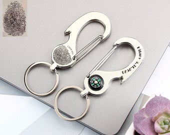 Supreme 1999年 Compass Keyholder Keychain Fingerprint Compass Keyring, Compass Outdoor Navigation, Creative
