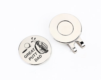 Custom Golf Ball Marker, Golf Accessories, 25mm Magnetic Hat clip, Personalised golf gift, Fathers Day Gift, Golf Gifts for Men
