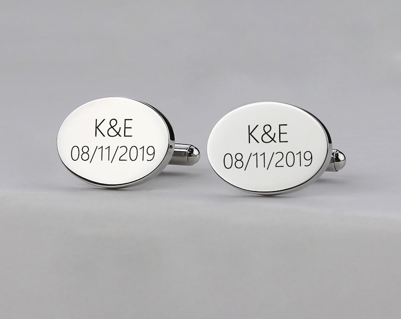 Personalized Round Cufflinks,Personalized Cuff Links Personalised Engraved Silver Father of the Groom or Bride Wedding Cufflinks