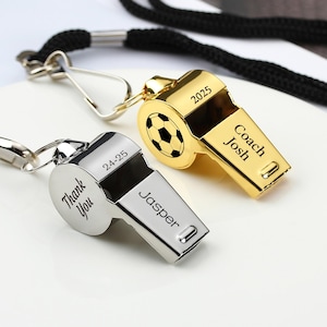 Personalized Whistle, Whistle with Lanyard, Personalized Coach and Teacher gift, Football Coach Gift, Christmas Valentine&#39;s Gifts for Him