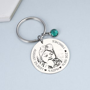 Baby Stats Key Chain, Personalized Statistics, New Mom Gift, New Dad Gift, Newborn Baby Stats, Personalized Key Chain, Mommy Keychain