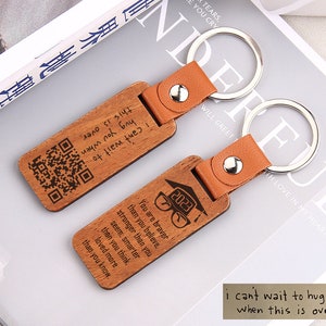 Personalised Handwriting Wooden Keychain, Custom Engraved Text Keyring ...