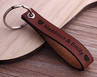 Personalized Leather Keyring, Handcraft Leather Keychain, Anniversary, Wedding, Birthday or Graudation Gift-Valentine's Day Gift