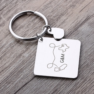 Personalized Calendar keychain Custom Date Save Key Chain Significant Date Marker Custom Anniversary Gift-Valentine's Day Gift image 2