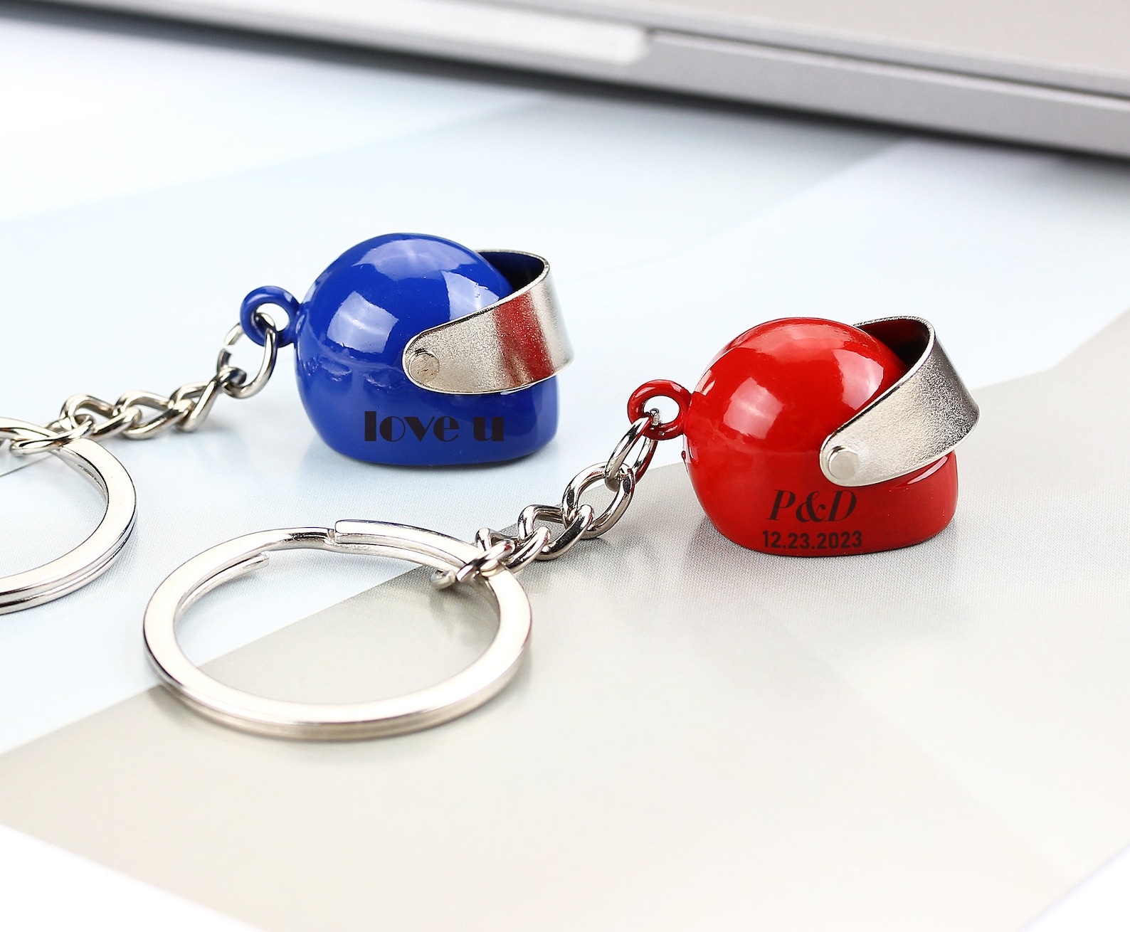 Custom Initial Name Motorcycle Helmet Keyring, Mini Motorbike Helmet ...