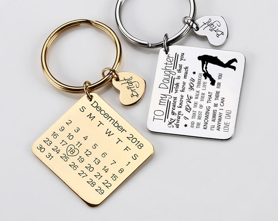 Calendar Keychain, Custom Date Keychain, Personalise