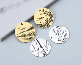Gepersonaliseerde huisdiertag Custom dog tag kat tag tag kat kraag tag kat ID-tag hond ID tag hond naamplaatje cadeau voor puppy kitten bloemen