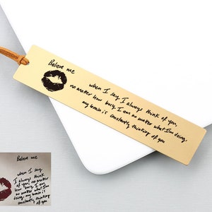 Personalized Handwriting Fingperint Bookmark, Book Lover,Mothers Day, Fathers Day Gift for Readers, 3 Year Anniversary, Graduation Gift