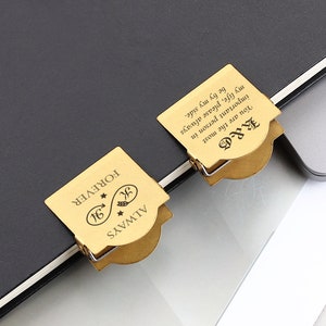 Metal Book Page Clip Bookmark, Personalized Gold Bookmarks, Gift for Son, Graduation Gift