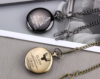 TREEWETO Orologio Da Tasca Uomo Con Incisione - Regalo Personalizzato Per Nonno, Nipote, Laurea - Bronzo - 3