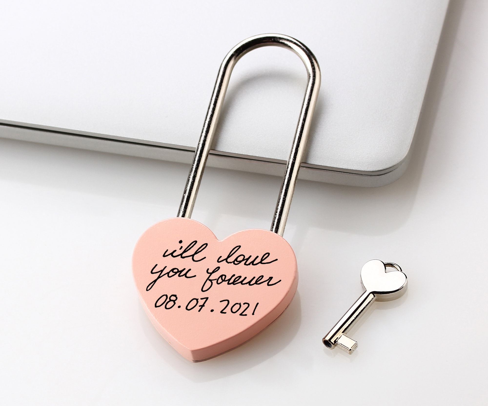 Personalised Heart Padlock, Engraved Love Lock,  Custom Engagement Love Lock, Anniversary gift for Boyfriend, Wedding gift for wife Husband
