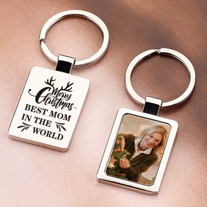 Personalised Photo Keyring, Customized Handwriting Keychain, Voice QR Code Keychain, Stainless Steel Keychain, Gift for Him, Christmas Gift
