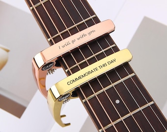 Personalized Metal Guitar Capo for Acoustic and Electric Guitar, Capo Guitar Player Gift for Musician, Personalized Gifts for Dad Husband