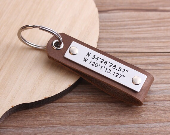 Latitude longitude best sale keychain
