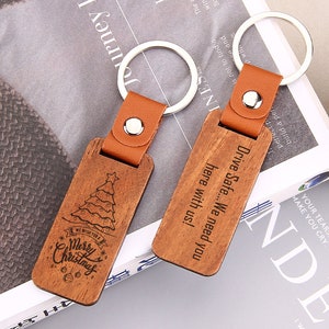 Personalised Handwriting Wooden Keychain, Custom Engraved Text Keyring ...