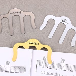 Personalized Sheet Misic Page Holder, Music Book Clip, Piano Book Bookmark Holder, Page Marker Clips, Gift for Dad Mom, Anniversary Gift