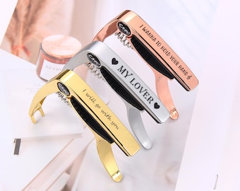 Personalized guitar capo for acoustic, Custom Engraved Capo,, Capo Guitar Player Gift for Musician, Personalized Gifts for Dad Husband