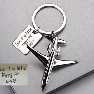 Custom Airplane Key Chain, Fly Safe Keychain Flight Attendants Gift Pilot Jewelry Aviation Graduation Birthday Christmas Gift for Travelers