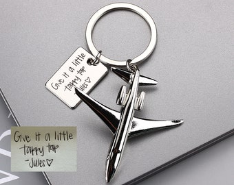 Chaveiro personalizado de avião, chaveiro "Voe em segurança", presente para comissários de bordo, joia para pilotos, presente de aviação, formatura, aniversário, Natal para viajantes.