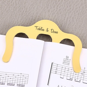 Personalized Sheet Misic Page Holder, Custom Music Book Clip,  Custom Piano Book Bookmark Clip, Gift for Dad Mom, Anniversary Gift