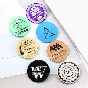 Corporate Business Employee Event Badge,  Custom Name Badge, Personalized Name Tag with Pin Name Tag for Teacher