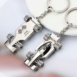 Custom Racing Car KeyChain, Personalized Driver Keyfob Gift for Father Husband Boyfriends, Perfect for Fans & Motorsport Enthusiasts
