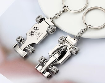 Custom Racing Car KeyChain, Personalized Driver Keyfob Gift for Father Husband Boyfriends, Perfect for Fans & Motorsport Enthusiasts