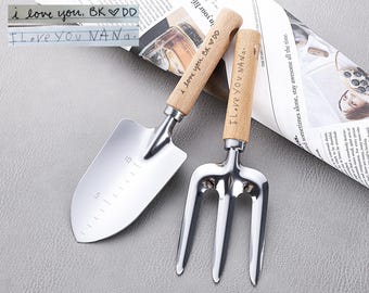 Juego de herramientas de jardinería personalizado de 3 piezas, kit de herramientas de jardinería, regalo para jardineros, regalo para el Día del Padre.