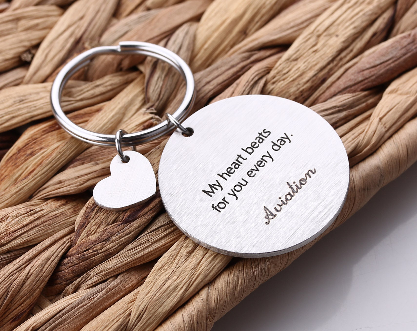 Personalized Calendar Keychain Hand Stamped Calendar Date Etsy