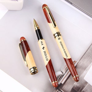 Custom Wooden Pen, Customized Corporate Gift for Best Friend, Engraved Name Ballpoint Pens, Office School Teacher Gift , Graduation Gift