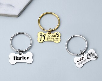 Gegraveerde hondenpenning Gepersonaliseerde hondenpenning kattenpenning huisdiertag hondenhalsbandtag ID-tag kat ID-tag voor honden Aangepaste naamtag hondenhalsband