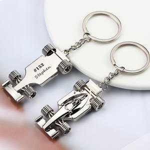 Personalized Racing Car KeyChain, Engraved Race Car for Father Husband Boyfriends, Perfect for Fans & Motorsport Enthusiasts, Birthday Gift