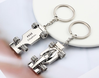 Personalized Racing Car KeyChain, Engraved Race Car for Father Husband Boyfriends, Perfect for Fans & Motorsport Enthusiasts, Birthday Gift