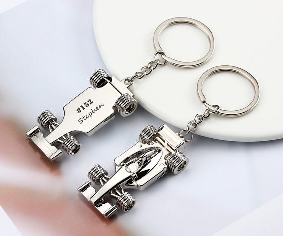 Personalized Racing Car KeyChain, Engraved Race Car for Father Husband Boyfriends, Perfect for Fans & Motorsport Enthusiasts, Birthday Gift