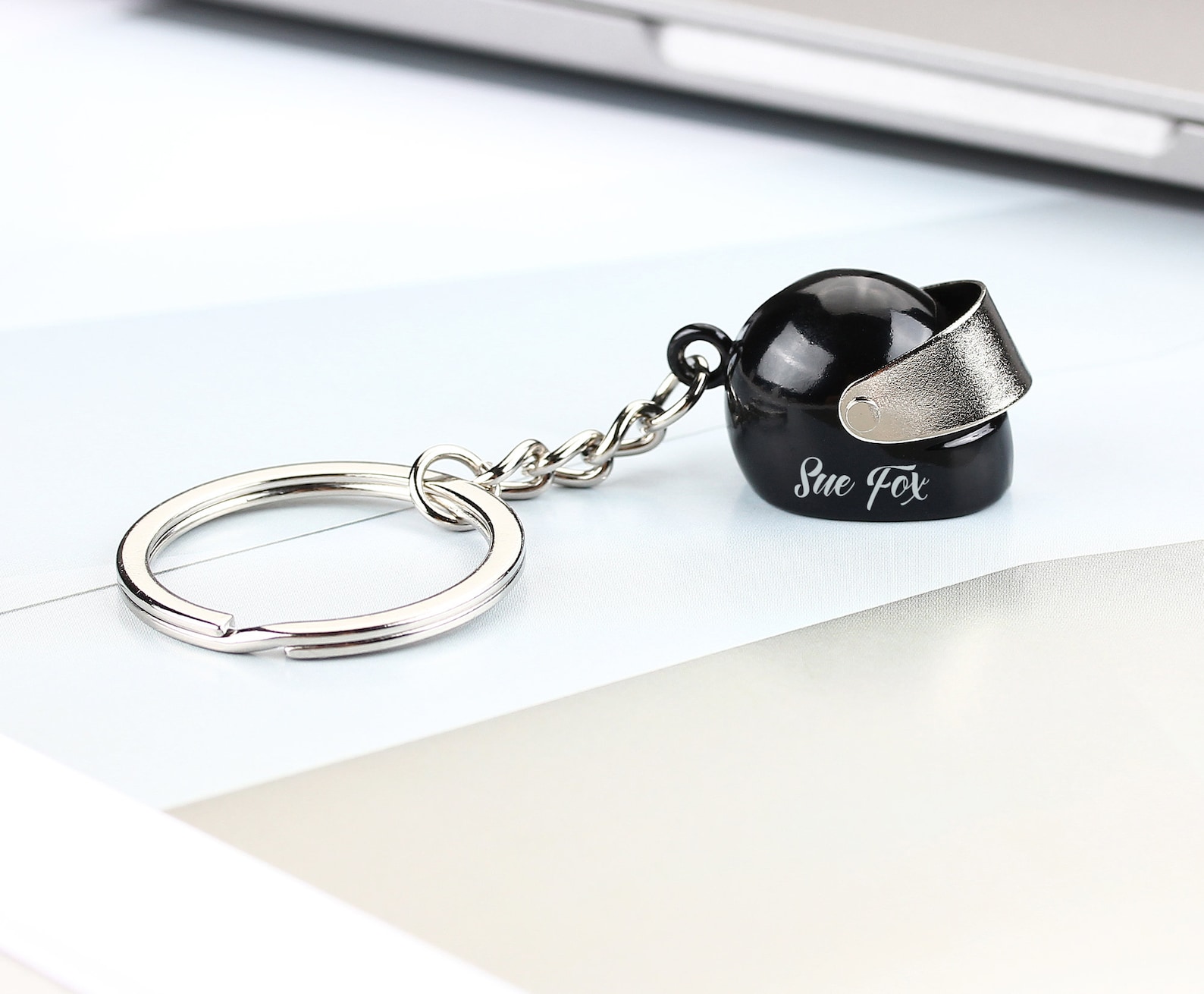 Custom Initial Name Motorcycle Helmet Keyring, Mini Motorbike Helmet ...