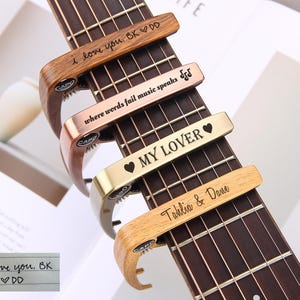 Custom Engraved Guitar Capo, Personalized Capo Gift for Guitarist Musician, Guitar Accessories Custom Guitar Capos, Music Teacher Gift