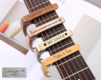 Custom Engraved Guitar Capo, Personalized Capo Gift for Guitarist Musician, Guitar Accessories Custom Guitar Capos, Music Teacher Gift
