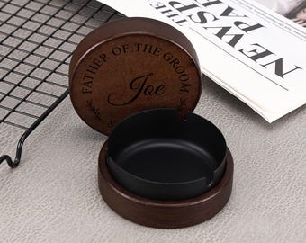 Personalized Ashtray, Custom Engraved Wood Ashtray with Lid, Groomsman Gift, Best Man Gift, Perfect Gift for Dad and Boyfriend, Wedding Gift
