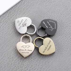 Mini cadeado de coração personalizado, cadeado pequeno de amor gravado, presente com cadeado personalizado, presentes de casamento, presentes de aniversário para namorado, presente para ele