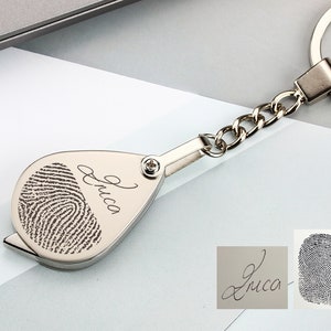 Lupa de bolsillo portátil personalizada para lectura, llavero con lupa de 20 aumentos con huella dactilar personalizada, llavero con lupa plegable pequeño