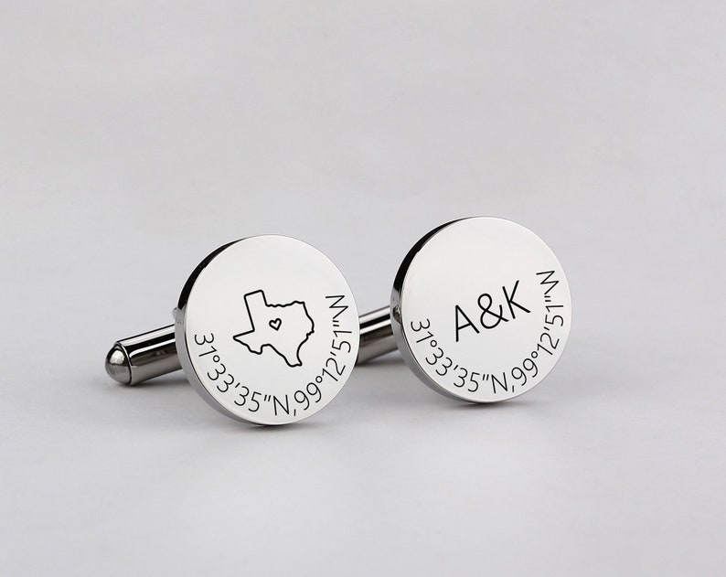 Personalized Round Cufflinks,Personalized Cuff Links Personalised Engraved Silver Father of the Groom or Bride Wedding Cufflinks