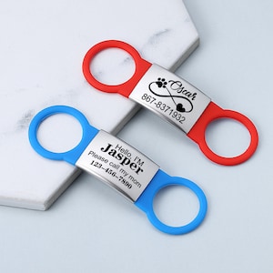 Silent Pet ID Tags, Stainless Steel and Rubber Over the collar Pet Tags,Silent Dog ID tag,Microchip Dog Tag,,Puppy Tag,Collar Tag,Pet ID tag